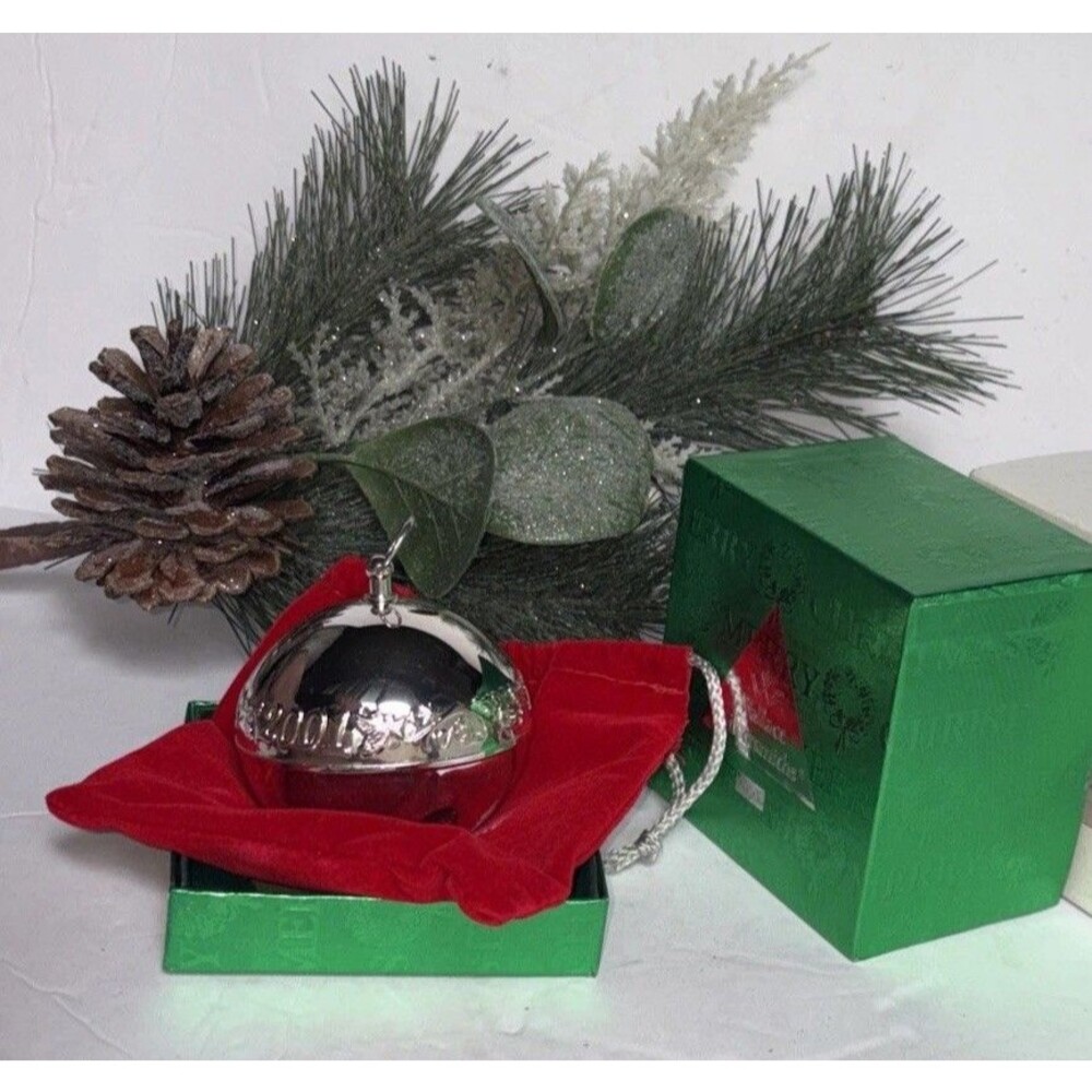 Wallace 2001 Silver-plate Bell Ornament Christmas Vintage in Original Box